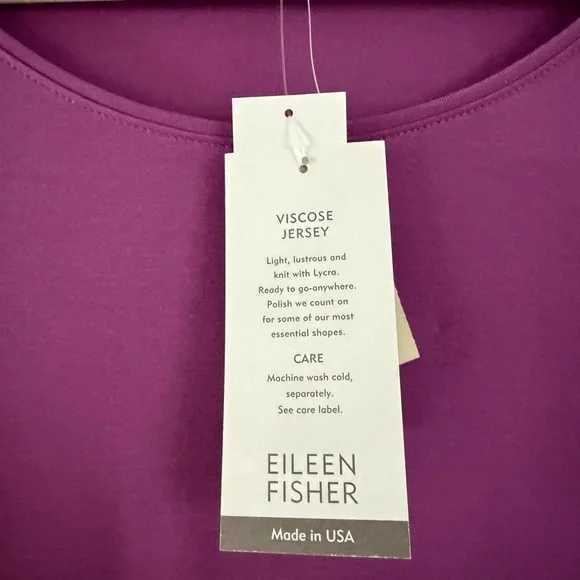 Eileen Fisher Rich Purple Long Sleeve Tee - Picture 2 of 5